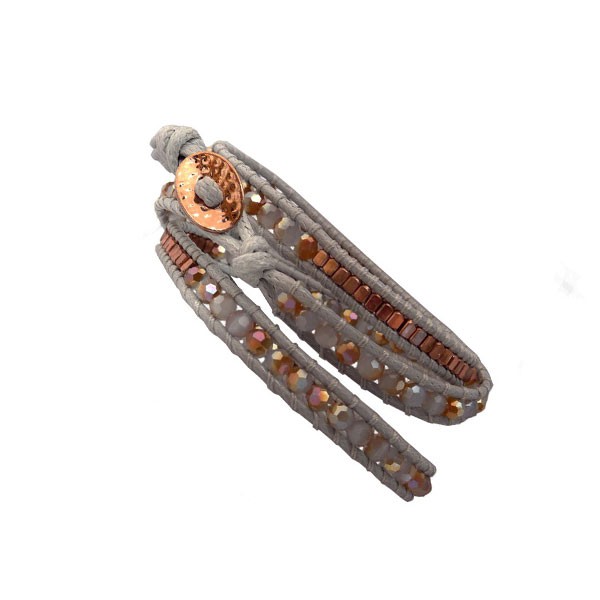 Bracelet wrap Gris cuivré