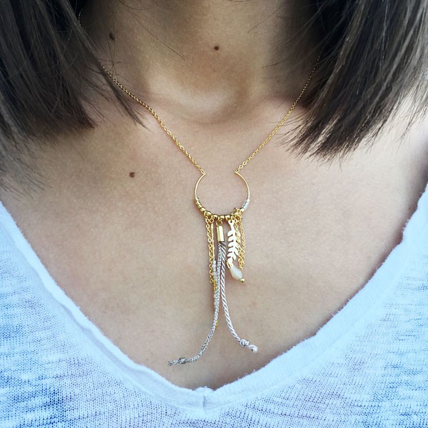 Collier doré anneau ouvert mile mila