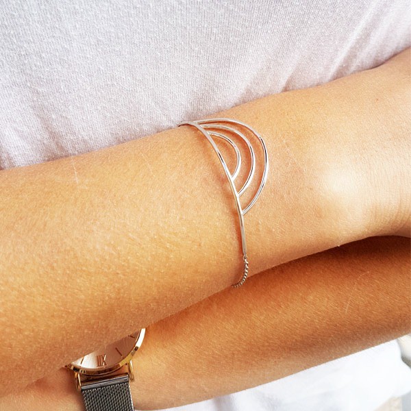 Bracelet argent 925 multi demi cerle