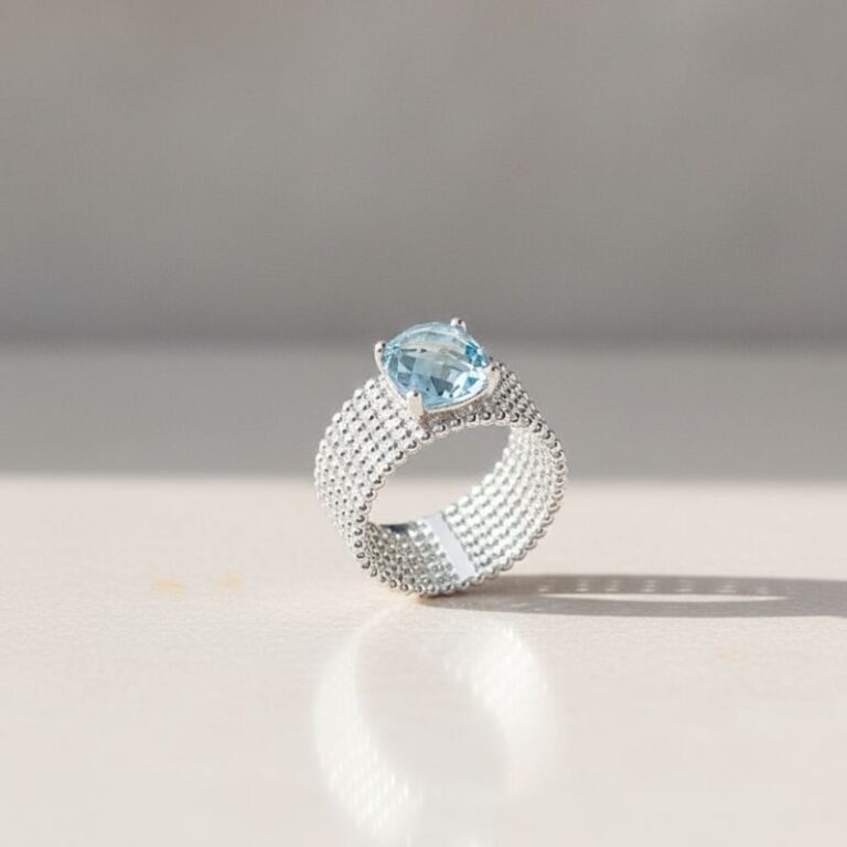 bague argent 925 pierre teintée aigue marine bague argent 925 pierre teintée aigue marine