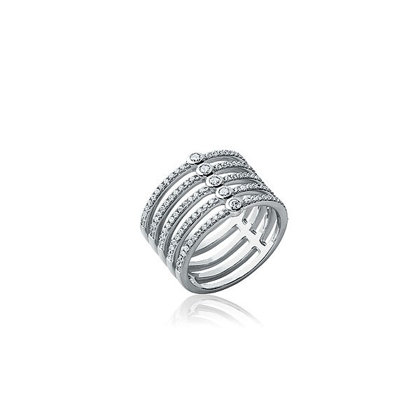 Bague argent 925 6 rangs zirconium