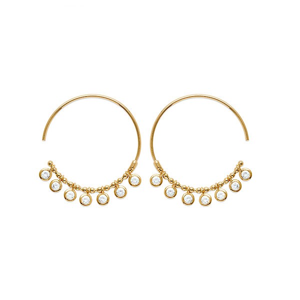 Créoles plaqué or pampilles zircon