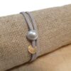 Bracelet perle culture lien gris