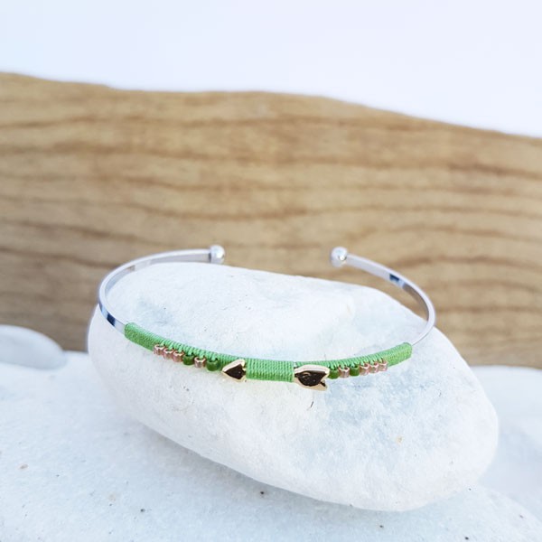Bracelet jonc flèche vert