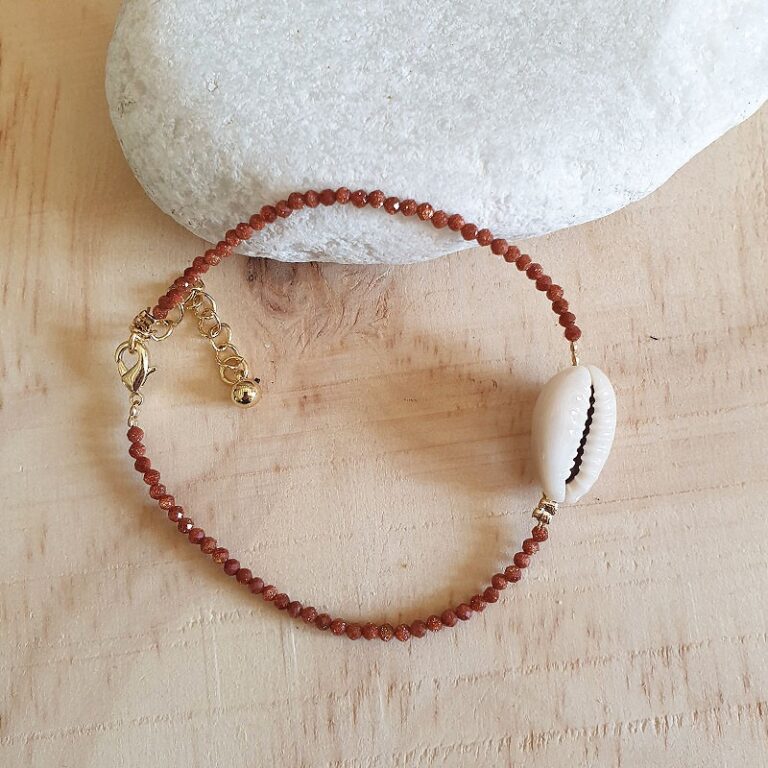 Bracelet pierre du soleil Cauris