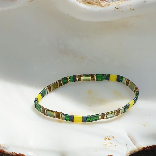 bracelet perles japonaises plates