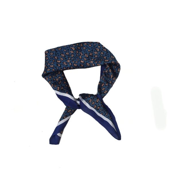 Foulard Satin Guépard Bleu
