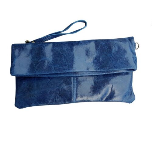 Pochette cuir Bleu