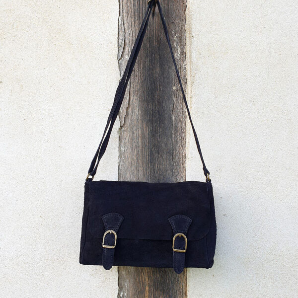 sac bandoulière double boucle noir