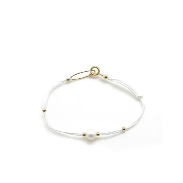 Bracelet fil perlé blanc