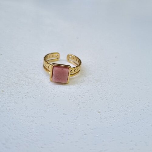 bague pierre opale rose