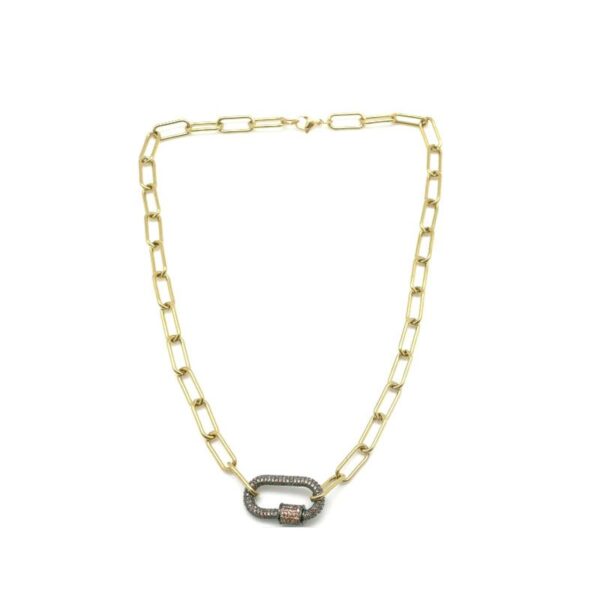 collier strass marron