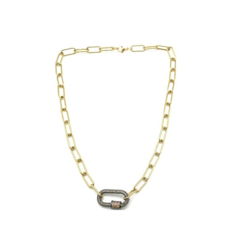 collier strass marron