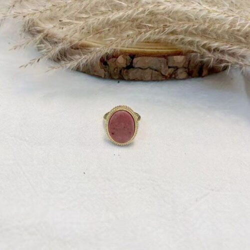 Bague ovale Rhodonite