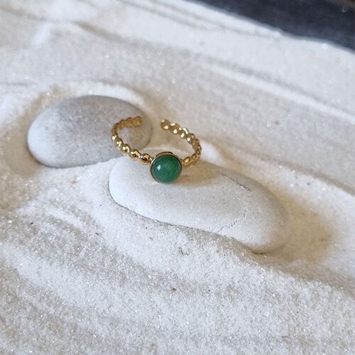 Bague Acier aventurine