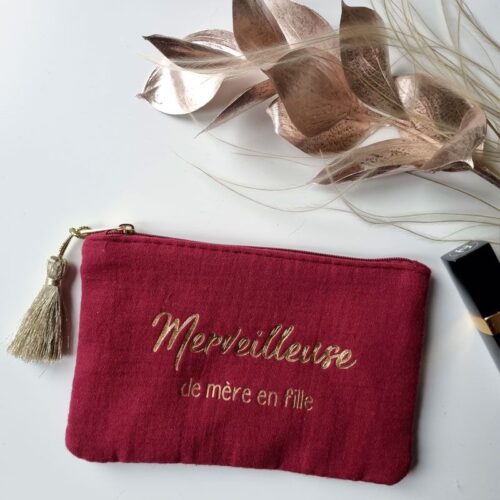 Pochette "Merveilleuse..." Bordeaux
