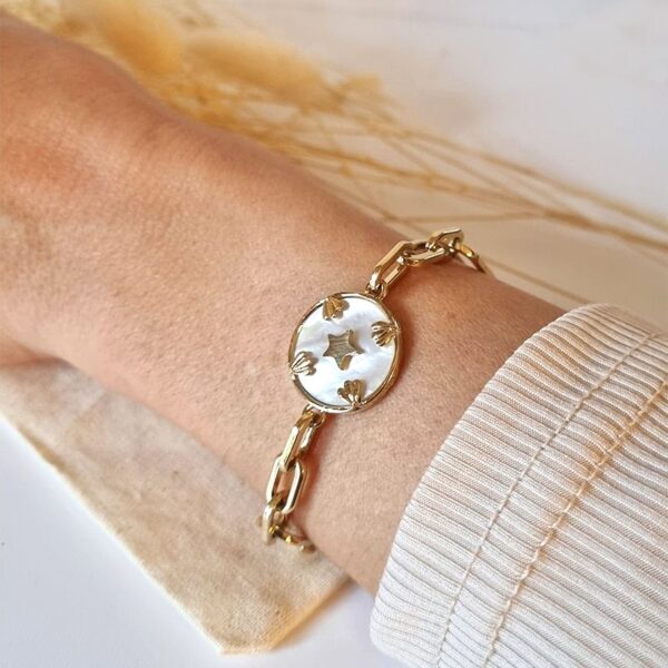 bracelet maille nacre constellation