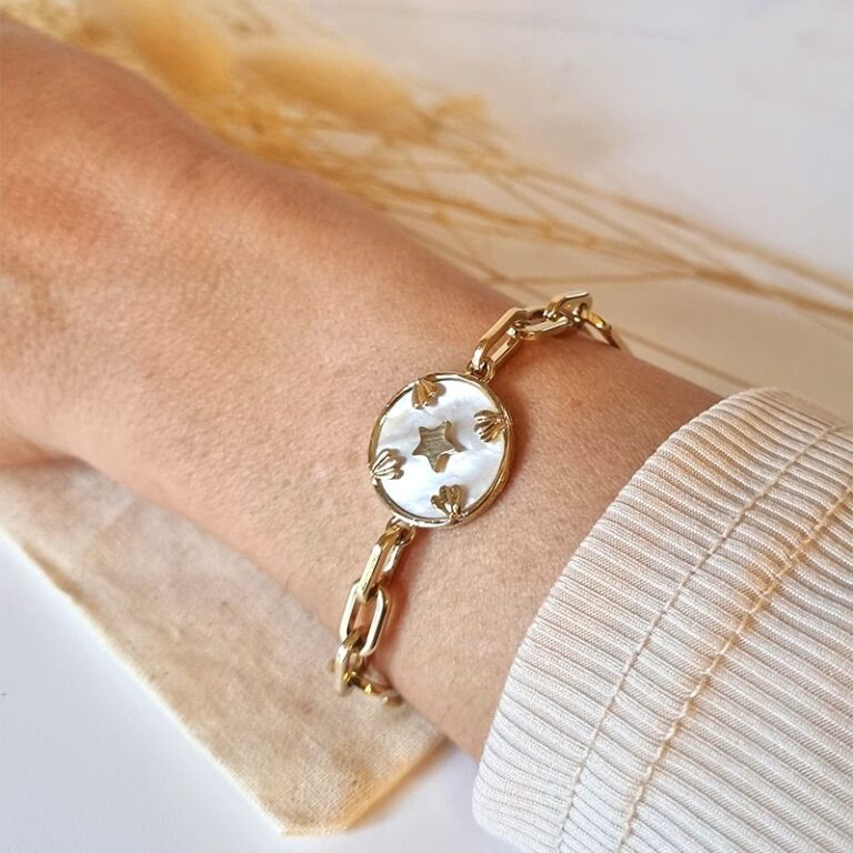 bracelet maille nacre constellation