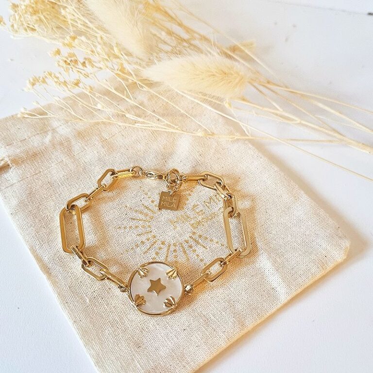 bracelet maille nacre constellation