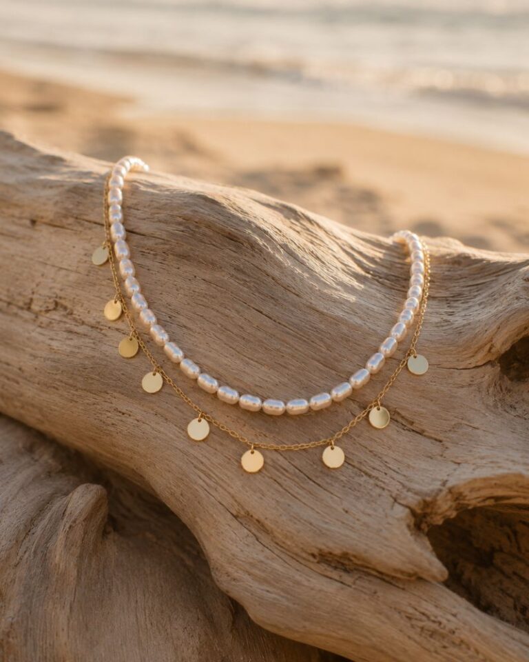 collier double rang perles d'eau collier double rang perles d'eau
