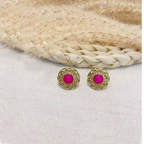 boucles d'oreilles bouton jaspe impérial