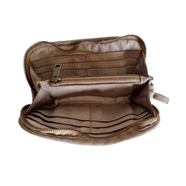 Portefeuille Cuir vintage Beige