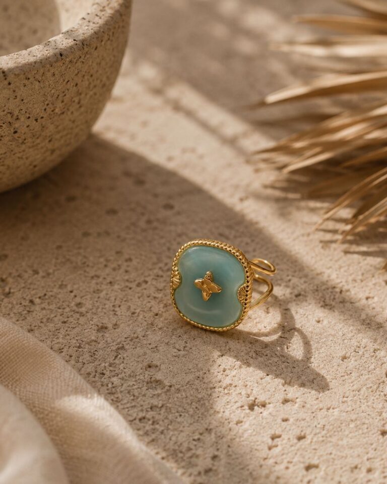 bague devon acetate bleu clair