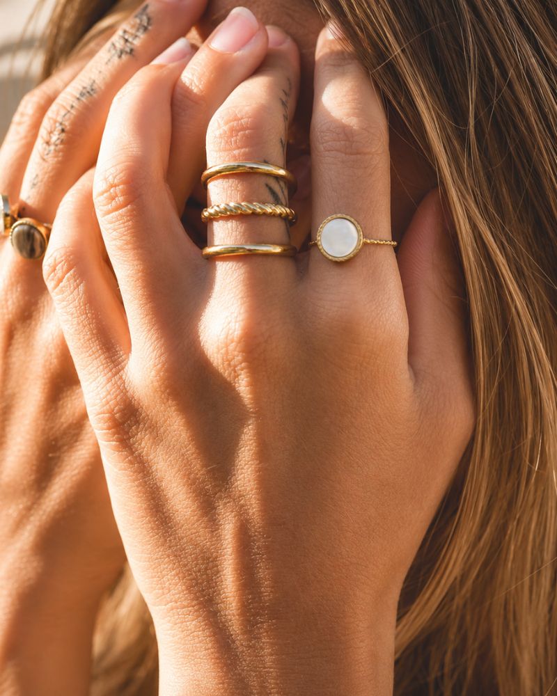 bague ajustable emllo avec nacre bohm paris