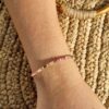 bracelet pierre de soleil et rhodonite