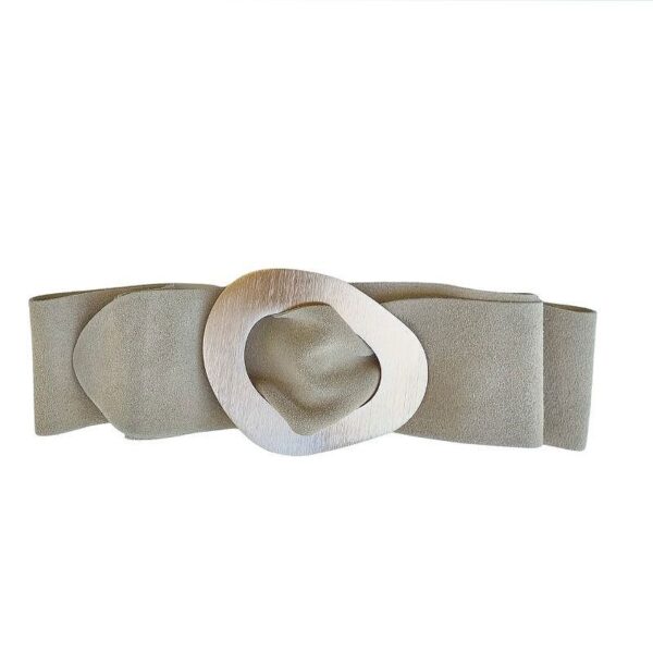 Ceinture large daim Beige