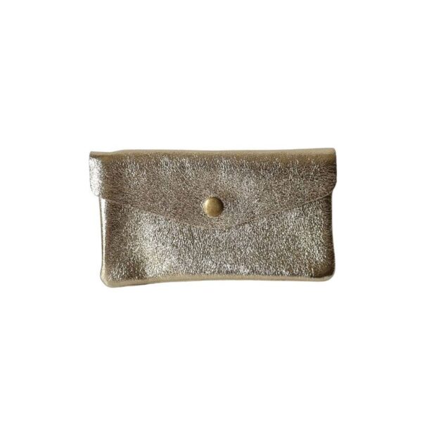 porte monnaie cuir metallisé gold