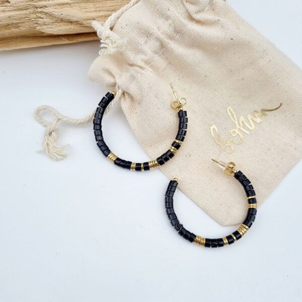 Créoles Pierre Onyx OLIVINE