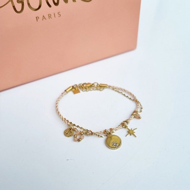 bracelet double rang pierre de soleil