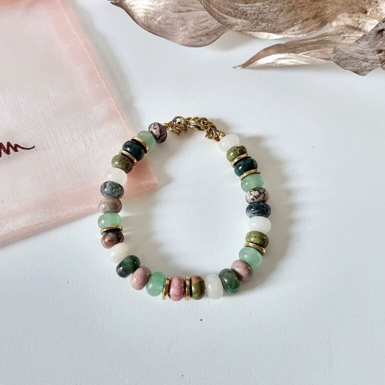 Bracelet Lina Turquoise africaine & Rhodonite