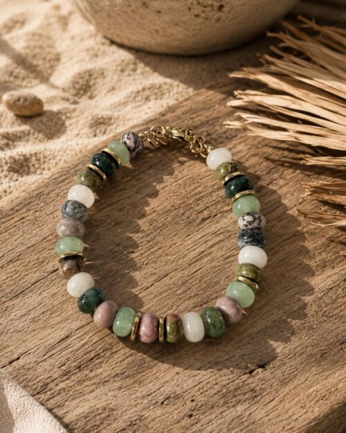 bracelet lina turquoise africaine & rhodonite bracelet lina turquoise africaine & rhodonite bijou bohm