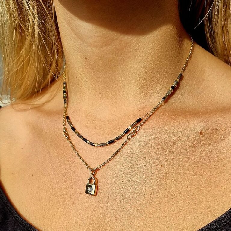 COLLIER DOUBLE RANG LABRADORITE