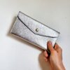 porte carte cuir argenté