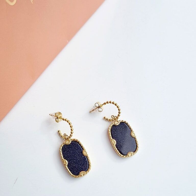 boucles d'oreilles sable bleu