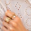 bague saliha bague acier doré breloques cadenas clé saliha bohm paris