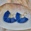 Boucles d'oreilles feuille raphia
