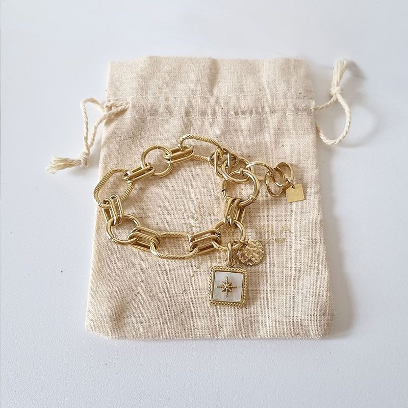 bracelet gros maillon nacre