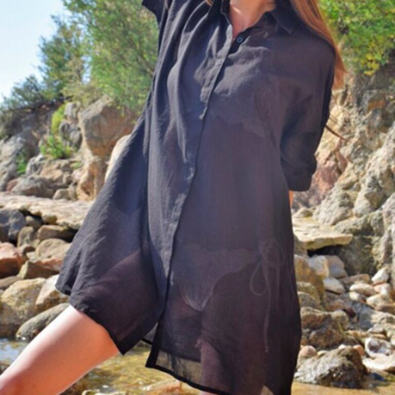 Chemise de plage oversize noir