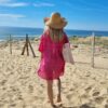Chemise de plage oversize fuchsia