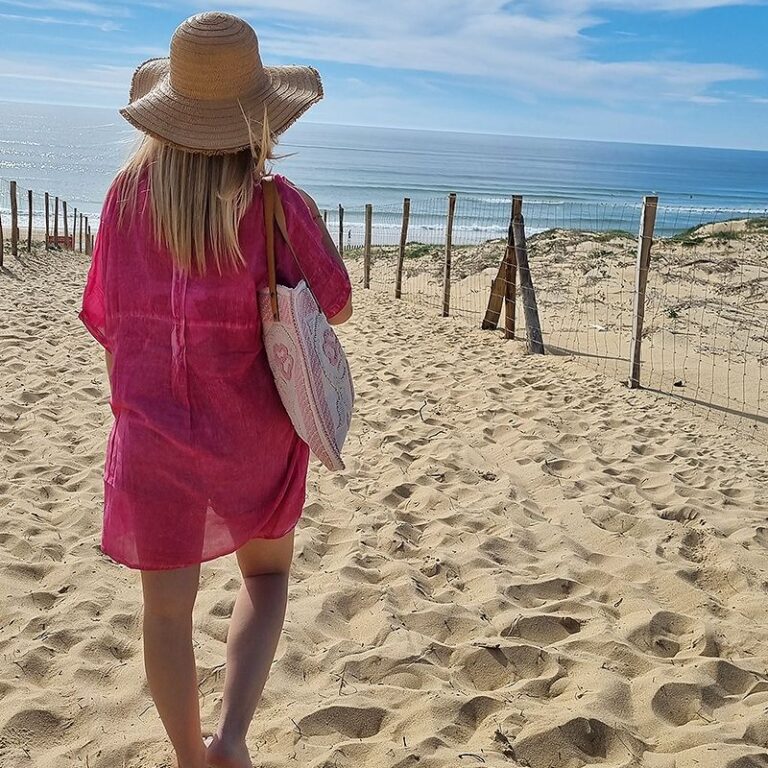 Chemise de plage oversize fuchsia
