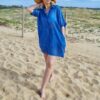 chemise de plage oversize bleu