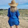 chemise de plage oversize bleu