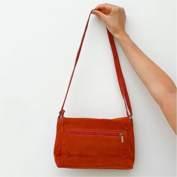 Sac besace double boucle Rouge