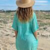 Chemise de plage oversize aqua