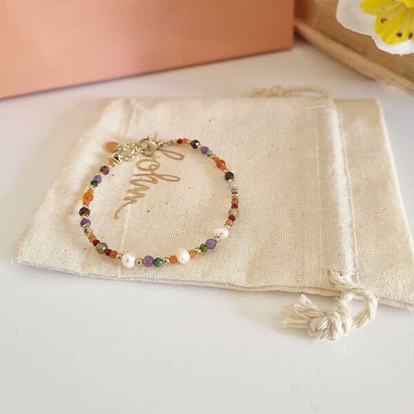 bracelet pierres grenat améthyste