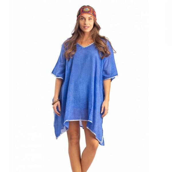 caftan de plage bleu royal